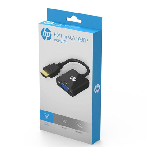 HP - Adaptateur HDMI Mâle vers VGA Femelle, HD 1080P, Noir