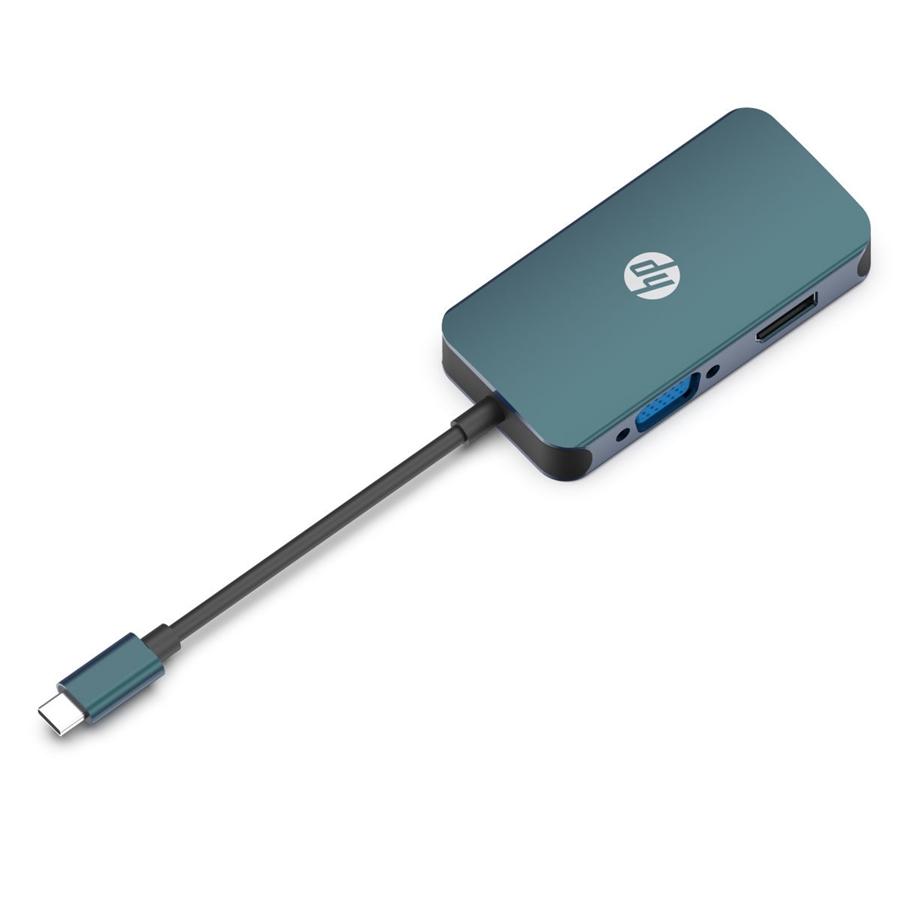 HP - Adaptateur USB C 3.1 Mâle vers HDMI, VGA et Display Port, HDMI 4k, DP (Display Port) 4k, VGA 1080P, Noir - Simple Boutique