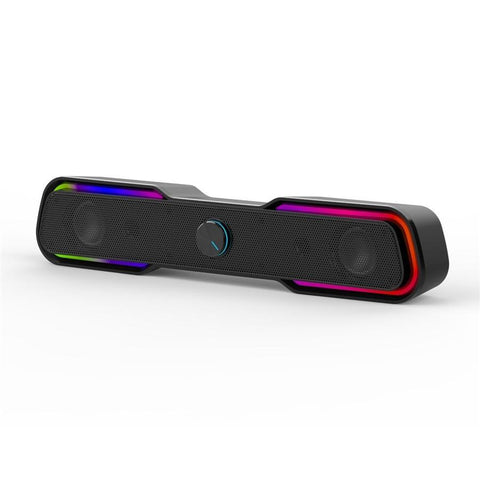 HP - Barre de Son USB avec Son Stéréo et Rétro-Éclairage RGB, Noir