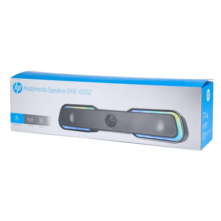 HP - Barre de Son USB avec Son Stéréo et Rétro-Éclairage RGB, Noir - Simple Boutique