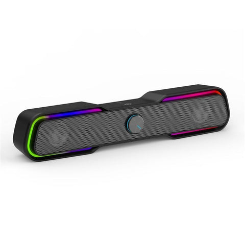 HP - Barre de Son USB avec Son Stéréo et Rétro-Éclairage RGB, Noir