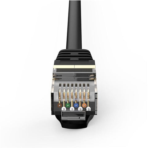 HP - Câble Réseau Ethernet Cat7 F/FTP, 600MHz, 10Gbps, RJ45, Longeur 1 Mètre, Noir