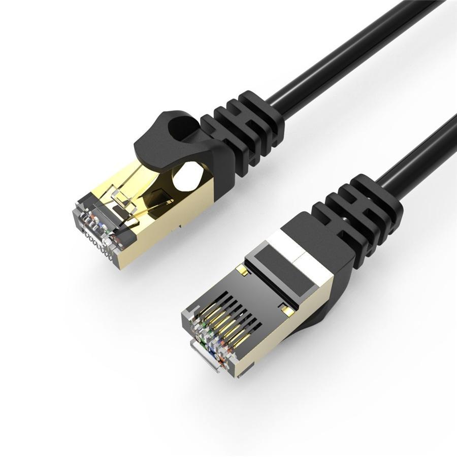 HP - Câble Réseau Ethernet Cat7 F/FTP, 600MHz, 10Gbps, RJ45, Longeur 1 Mètre, Noir