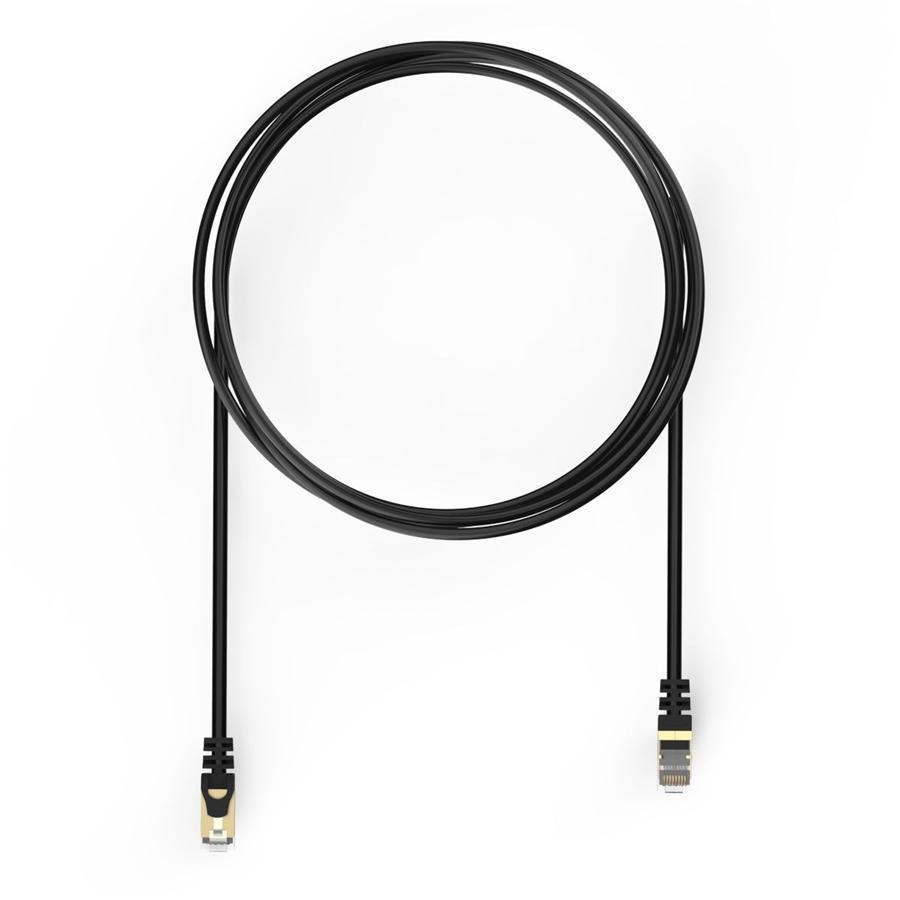 HP - Câble Réseau Ethernet Cat7 F/FTP, 600MHz, 10Gbps, RJ45, Longeur 2 Mètre, Noir - Simple Boutique