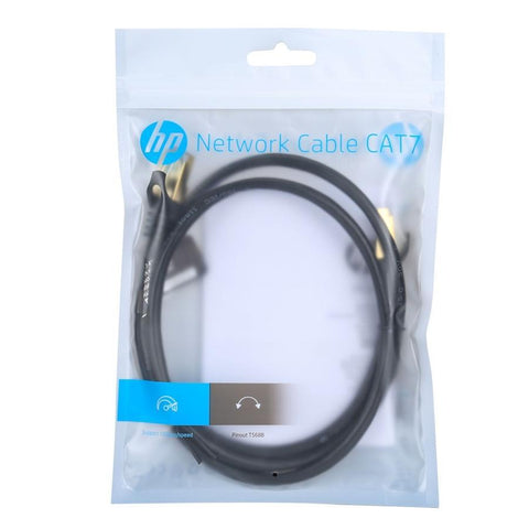 HP - Câble Réseau Ethernet Cat7 F/FTP, 600MHz, 10Gbps, RJ45, Longeur 2 Mètre, Noir
