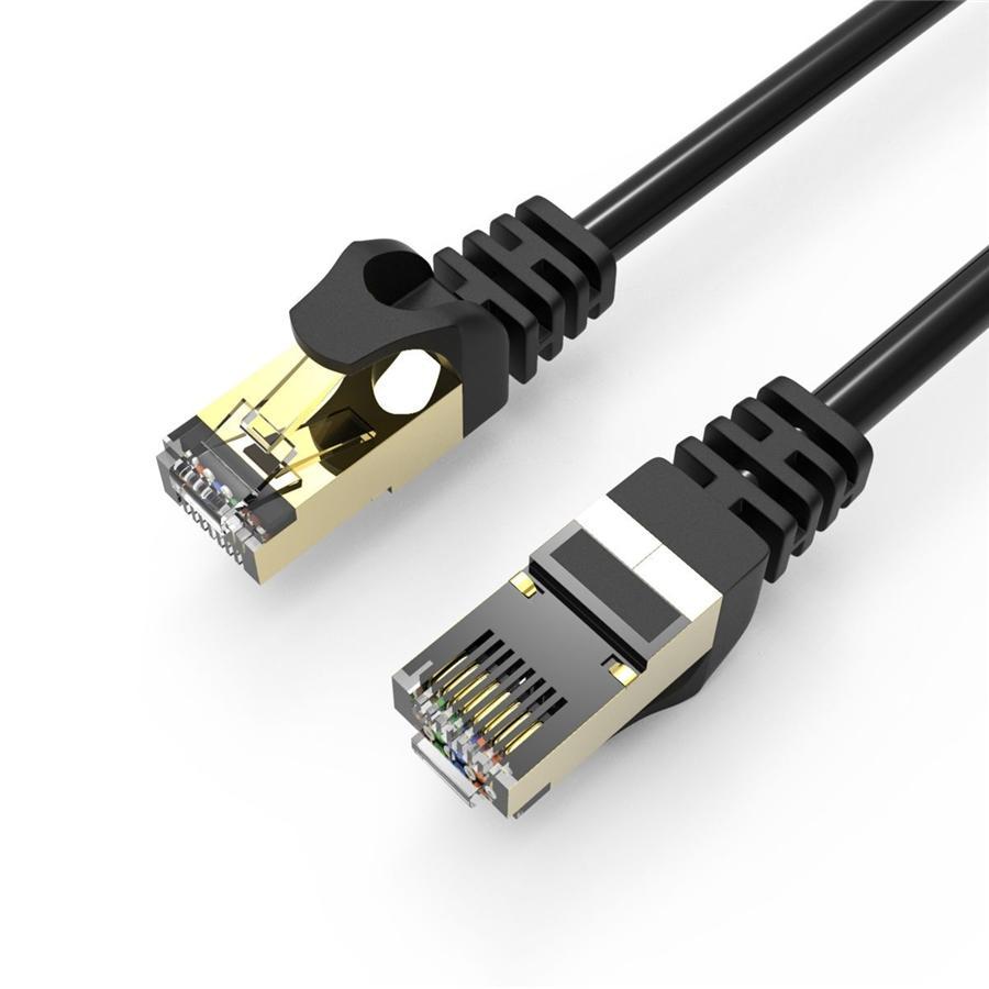 HP - Câble Réseau Ethernet Cat7 F/FTP, 600MHz, 10Gbps, RJ45, Longeur 3 Mètre, Noir - Simple Boutique