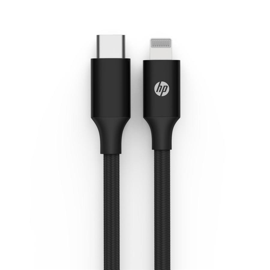 HP -  Câble USB C à Lightning, Charge et Synchronisation, Alliage d'aluminium, Longeur de 1 Mètre, Noir