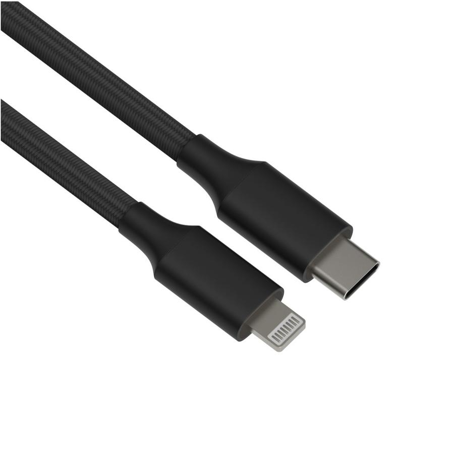 HP - Câble USB C à Lightning, Charge et Synchronisation, Alliage d'aluminium, Longeur de 2 Mètre, Noir - Simple Boutique
