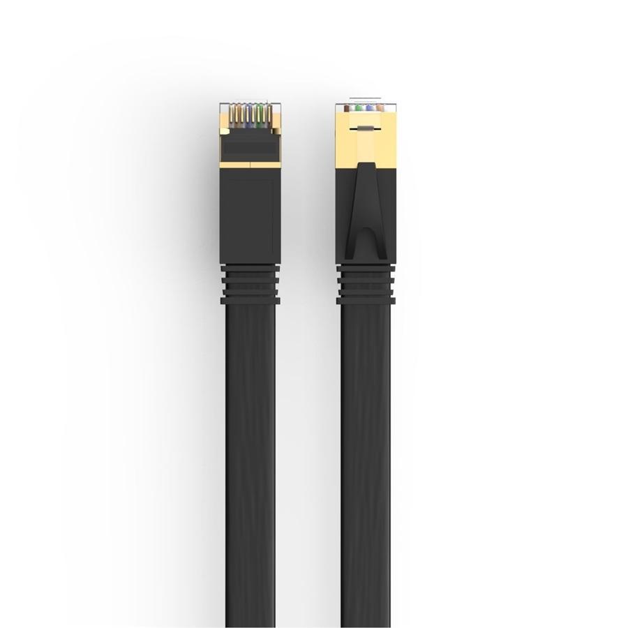 HP - Câble réseau Ethernet plat Cat7 U/FTP, 600MHz, 10Gbps, RJ45, Longeur de 1 Mètre, Noir - Simple Boutique