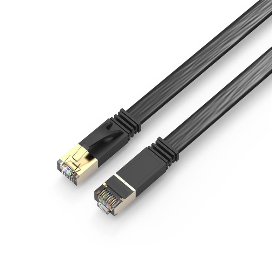 HP - Câble réseau Ethernet plat Cat7 U/FTP, 600MHz, 10Gbps, RJ45, Longeur de 1 Mètre, Noir - Simple Boutique