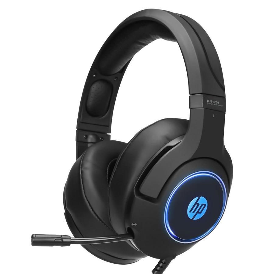 HP - Casque de Jeu Filaire 7.1 Surround avec Microphone et Rétro-Éclairage, Câble de 2.2 Mètres, Noir - Simple Boutique