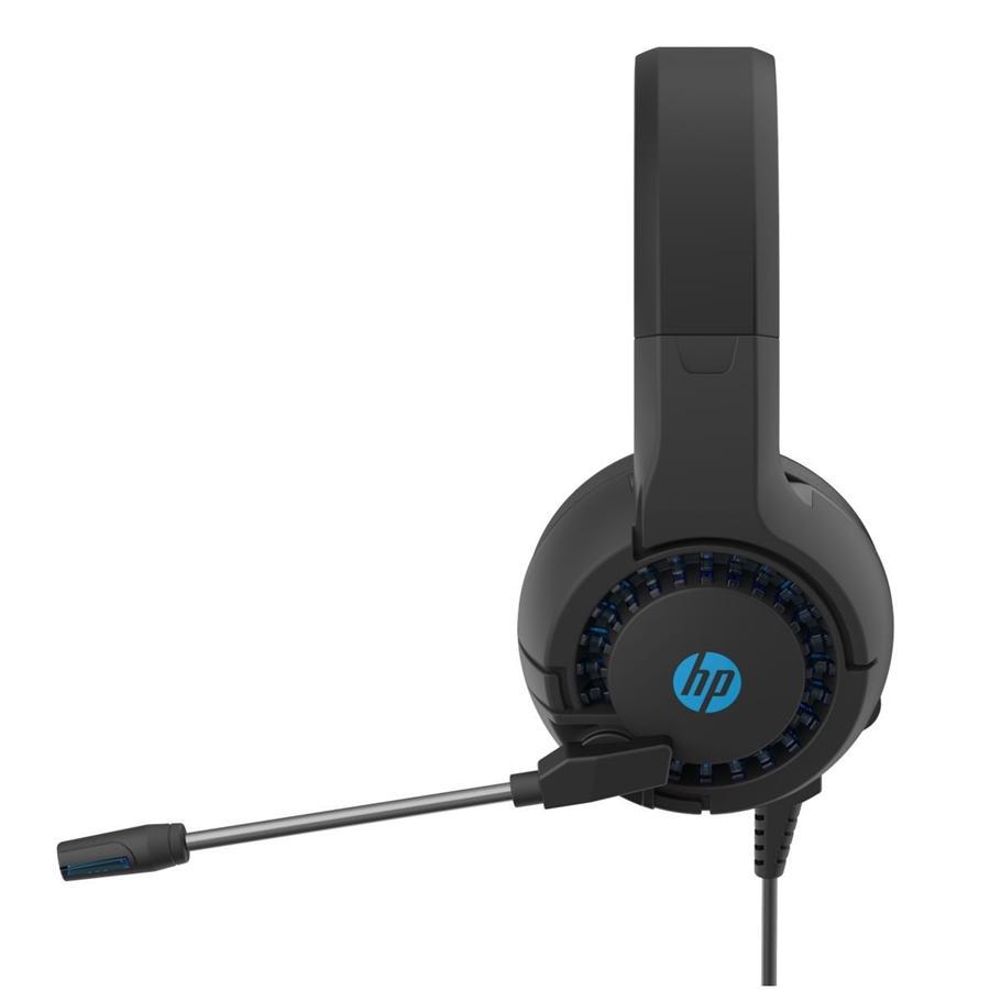 HP - Casque de Jeu Filaire Stéréo avec Microphone et Rétro-Éclairage, Câble de 2 Mètres, Noir - Simple Boutique