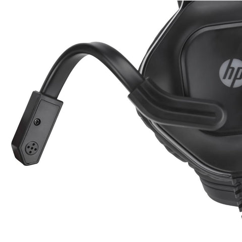 HP - Casque de Jeu Filaire Stéréo avec Microphone et Rétro-Éclairage, Câble de 2 Mètres, Noir