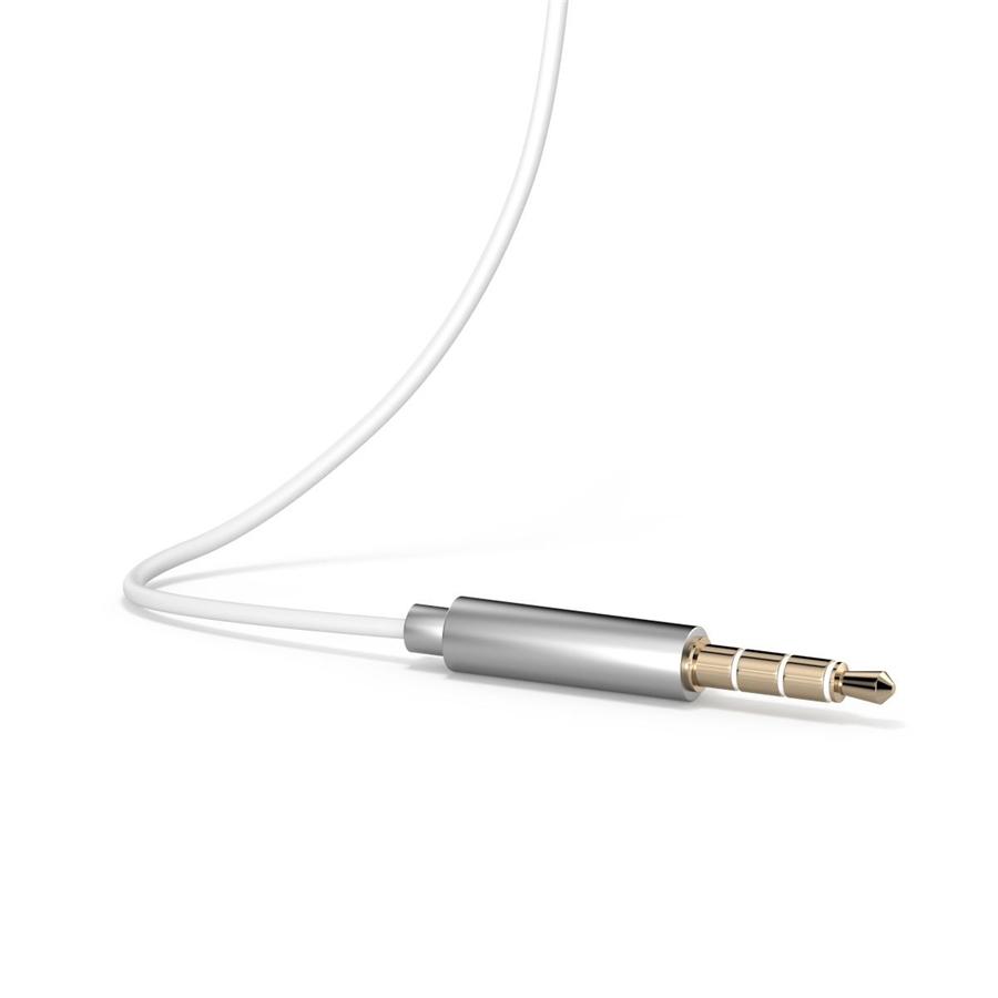 HP - Écouteur Stéréo Intra-Auriculaire avec Contrôle du Volume et Microphone, Argent - Simple Boutique