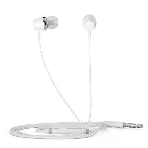 HP - Écouteurs Stéréo Intra-Auriculaire avec Contrôle du Volume et Microphone, Blanc