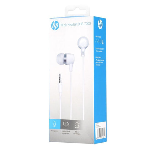 HP - Écouteurs Stéréo Intra-Auriculaire avec Contrôle du Volume et Microphone, Blanc