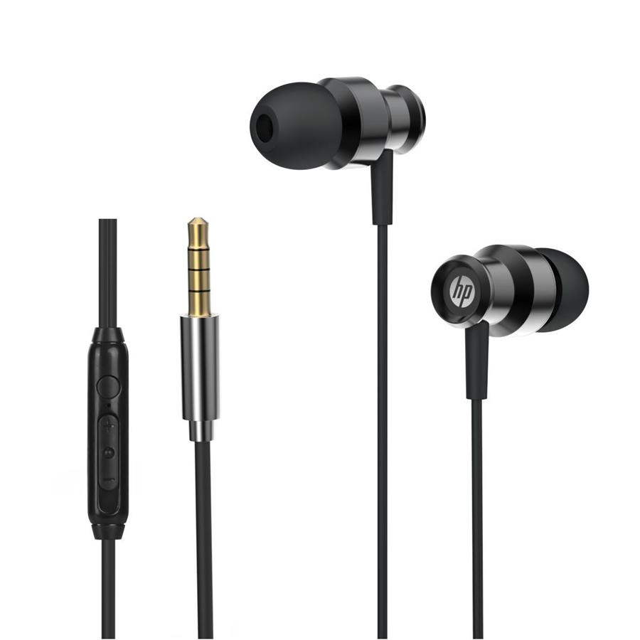 HP - Écouteurs Stéréo Intra-Auriculaire avec Contrôle du Volume et Microphone, Noir - Simple Boutique