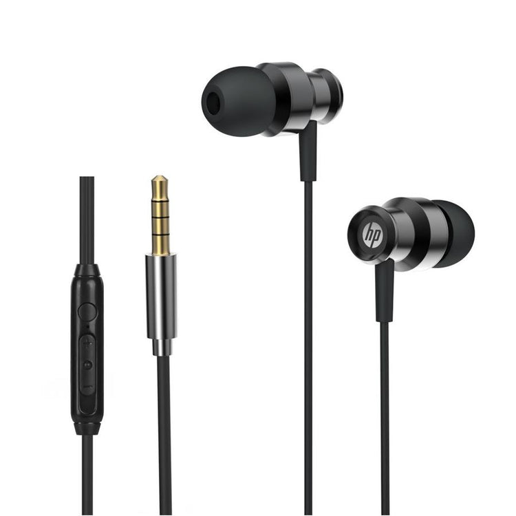 HP - Écouteurs Stéréo Intra-Auriculaire avec Contrôle du Volume et Microphone, Noir - Simple Boutique
