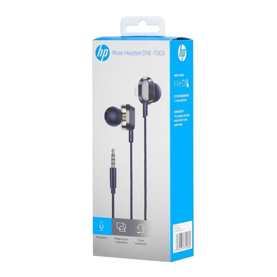 HP - Écouteurs Stéréo Intra-Auriculaire avec Contrôle du Volume et Microphone, Noir - Simple Boutique