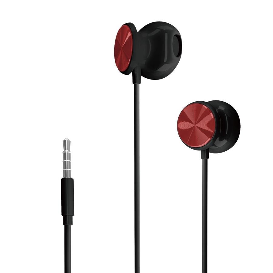 HP - Écouteurs Stéréo Intra-Auriculaire avec Contrôle du Volume et Microphone, Rouge
