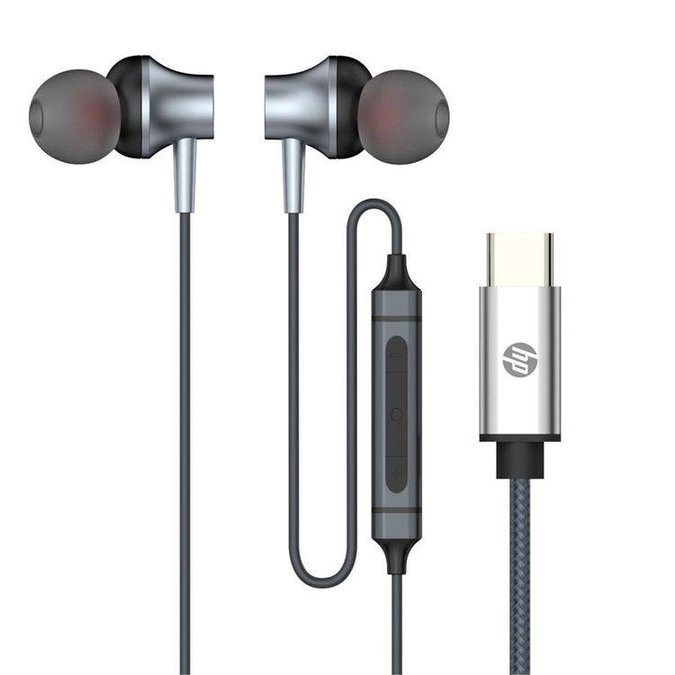 HP - Écouteurs Stéréo Intra-Auriculaire avec Prise de Type-C, Microphone et Télécommande Intégrés, Noir - Simple Boutique