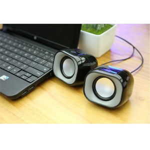 HP - Haut-Parleurs Stéréo pour Ordinateur avec Prise 3.5 mm et Alimentation USB, Noir - Simple Boutique