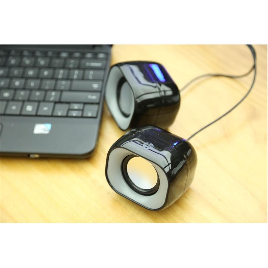 HP - Haut-Parleurs Stéréo pour Ordinateur avec Prise 3.5 mm et Alimentation USB, Noir - Simple Boutique