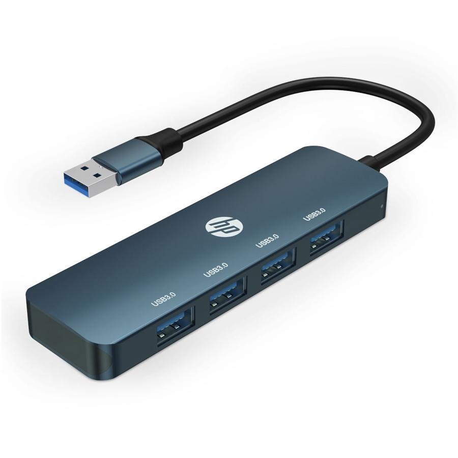 HP - Hub USB 3.0 à 4 Ports, Jusqu'à 5Gbps, Compatibilité avec USB2.0/USB1.1 pour Mac, PC ou Disque Dur Mobile, Noir