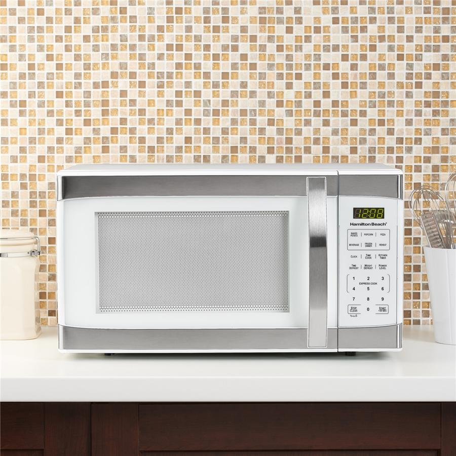Hamilton Beach 1,1 Pi. Cu. Four à Micro-ondes 1000W en Acier Inoxydable Blanc (REMIS À NEUF) - Simple Boutique