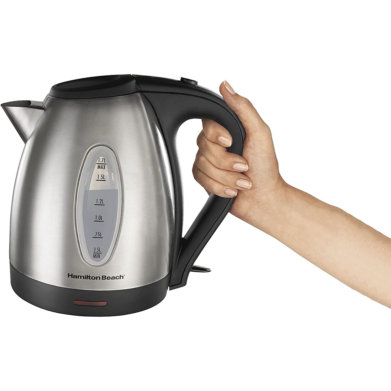 Hamilton Beach - Bouilloire Électrique Sans-Fil, Capacité de 1.7 Litre, Acier Inoxydable - Simple Boutique