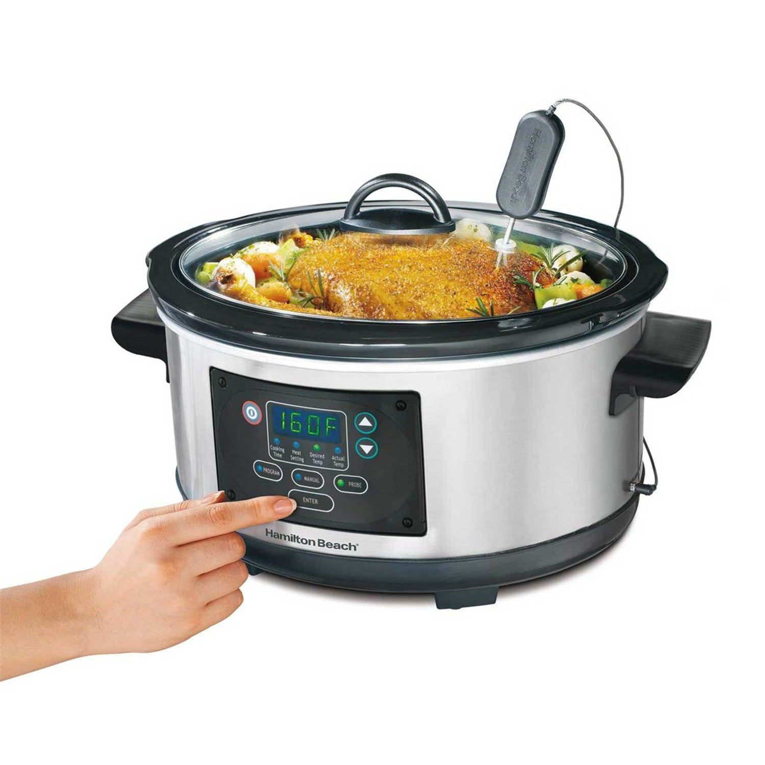 Hamilton Beach - Mijoteuse Programmable Set and Forget, Capacité de 2.8 Litres, Acier Inoxydable - Simple Boutique