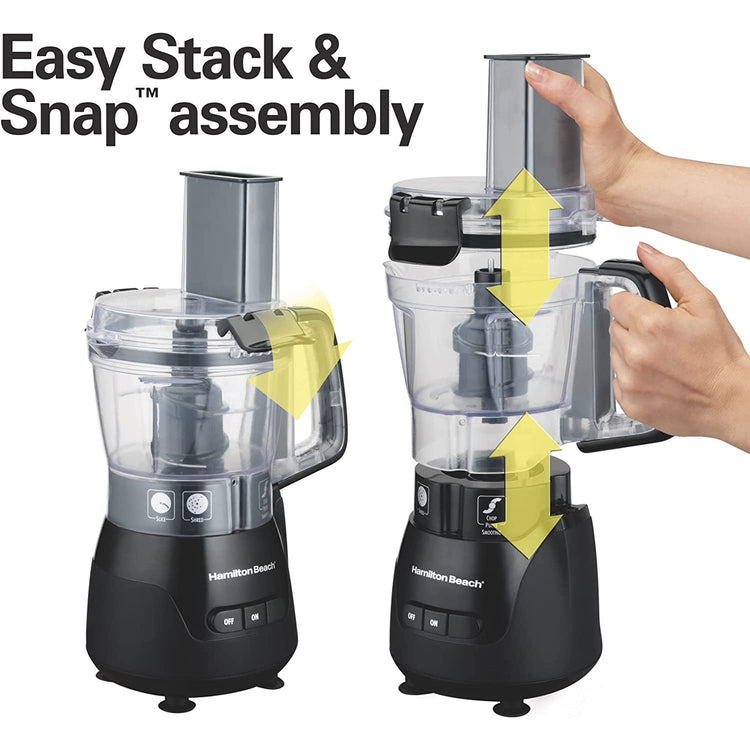 Hamilton Beach - Robot Culinaire Stack & Snap, Capacité de 4 Tasses, Noir - Simple Boutique