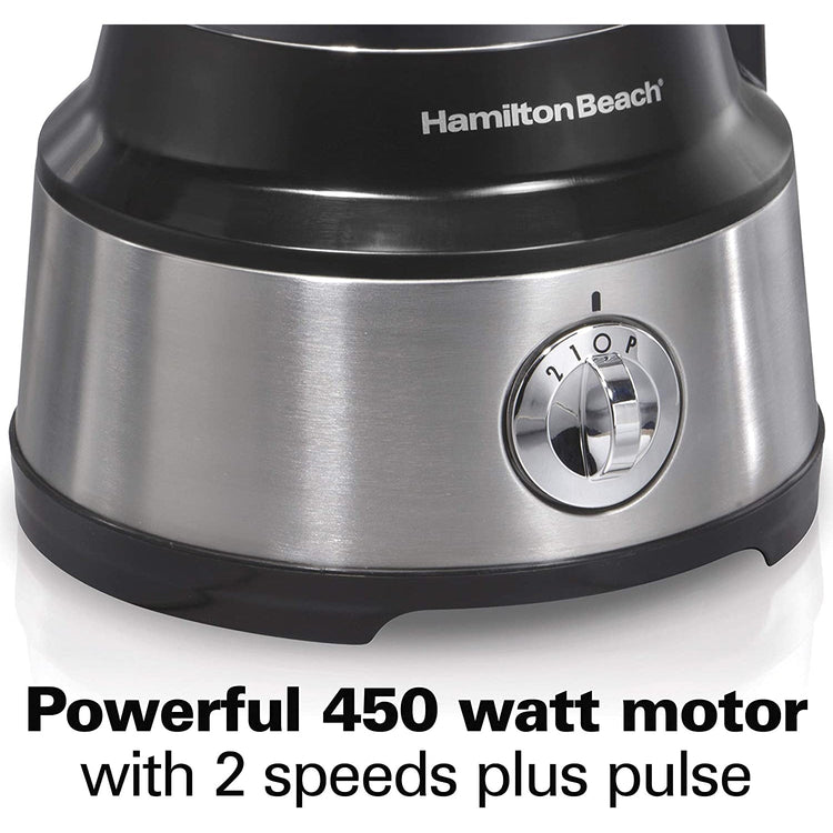 Hamilton Beach - Robot Culinaire avec Spatule Interne, Capacité de 10 Tasses, 450 Watt, Acier Inoxydable - Simple Boutique