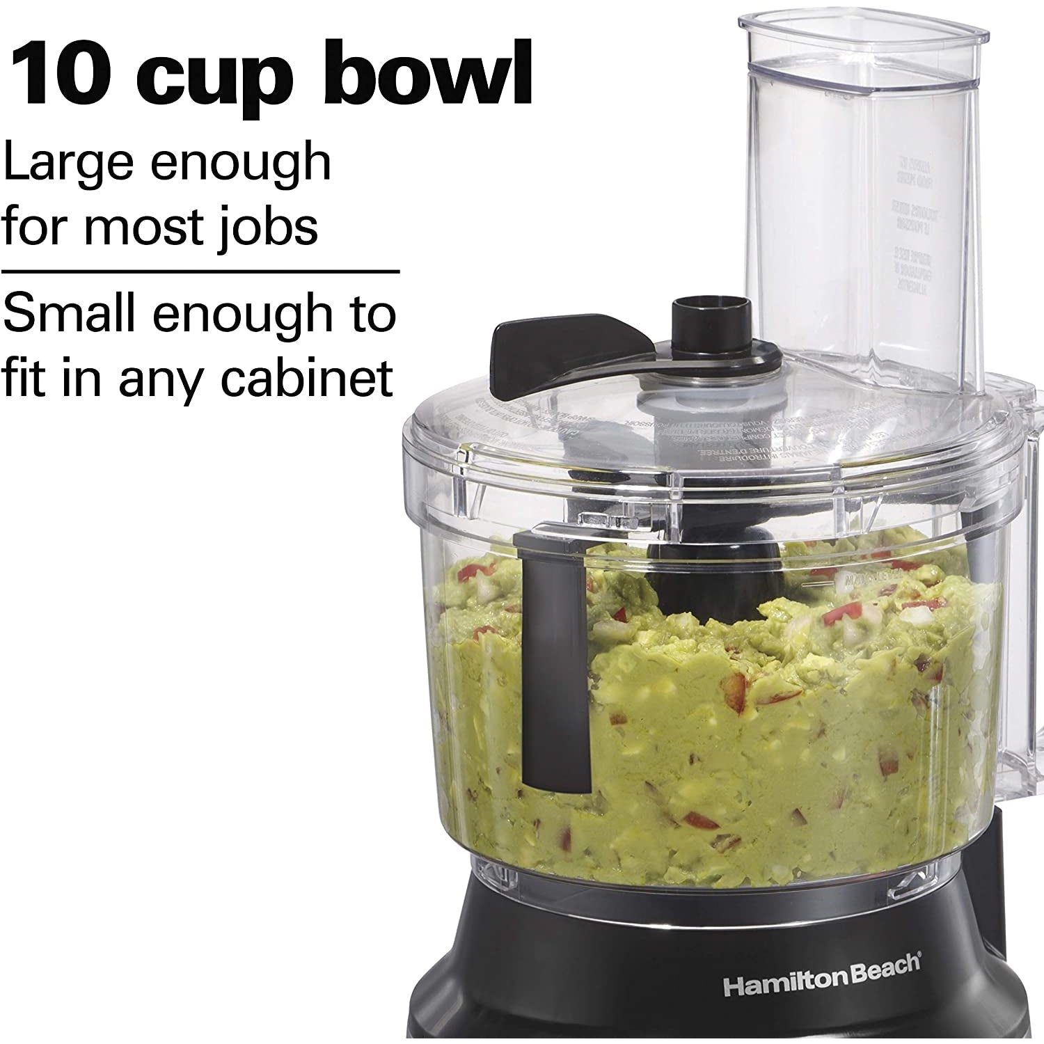 Hamilton Beach - Robot Culinaire avec Spatule Interne, Capacité de 10 Tasses, 450 Watt, Acier Inoxydable - Simple Boutique