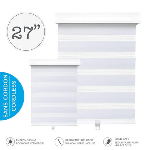 Hauz 2784WHTCD - Store de Fenêtre à Toile Alternée 27'' X 84'', Sans Cordon, White