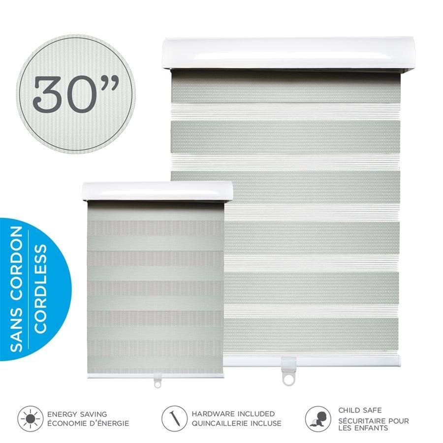 Hauz 3084GRYCD - Store de Fenêtre à Toile Alternée 30'' X 84'', Sans Cordon, Gris - Simple Boutique
