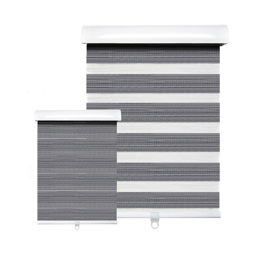 Hauz 6484WDGRYCD - Store de Fenêtre à Toile Alternée 64'' X 84'', Sans Cordon, Grain de Bois Gris - Simple Boutique