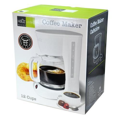 Hauz ACM4457 Cafetière 12 Tasses 1.8L Blanc - Simple Boutique