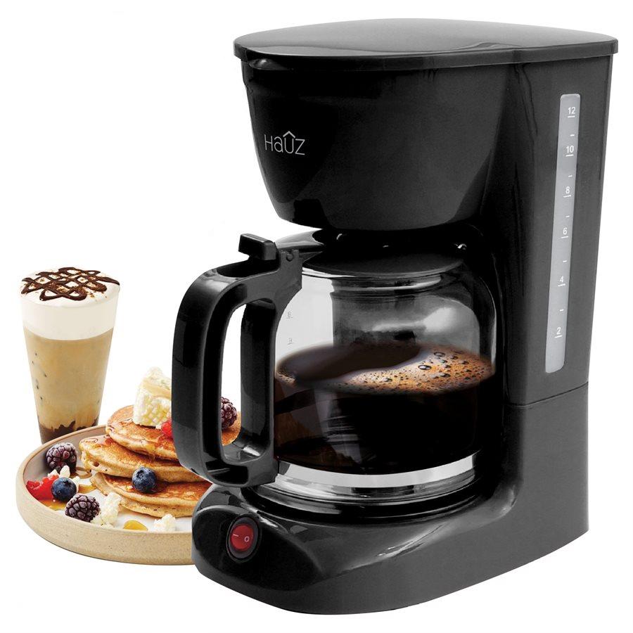 Hauz ACM875 Cafetière à Filtre 12 Tasses 1.8L Noire - Simple Boutique