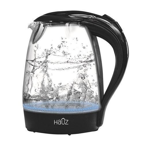 Hauz AKL4455 Bouilloire Illuminée LED Bleu En Verre 7 Tasses 1.7 Litres Noir - Simple Boutique
