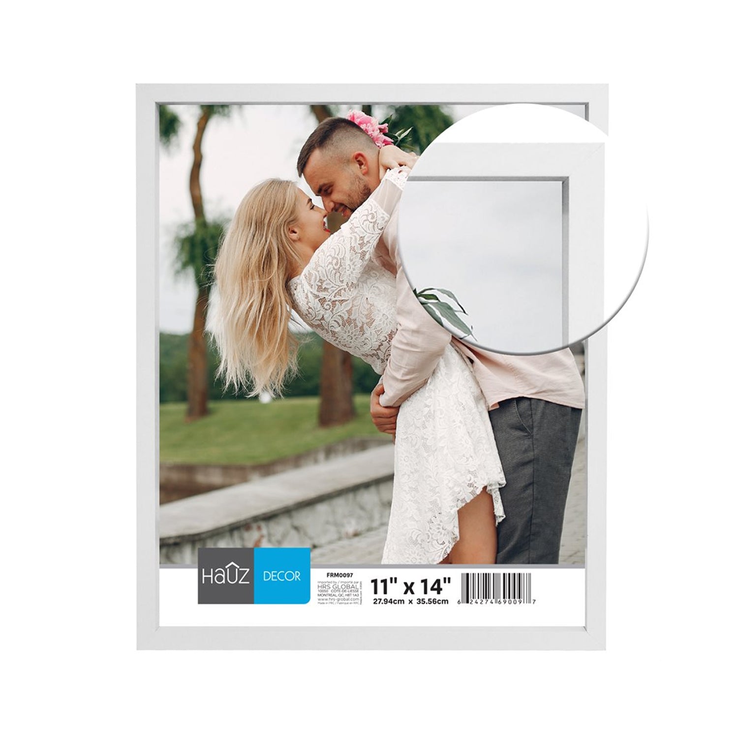 Hauz FRM0097 - 11x14 Cadre de Photo Blanc - Simple Boutique
