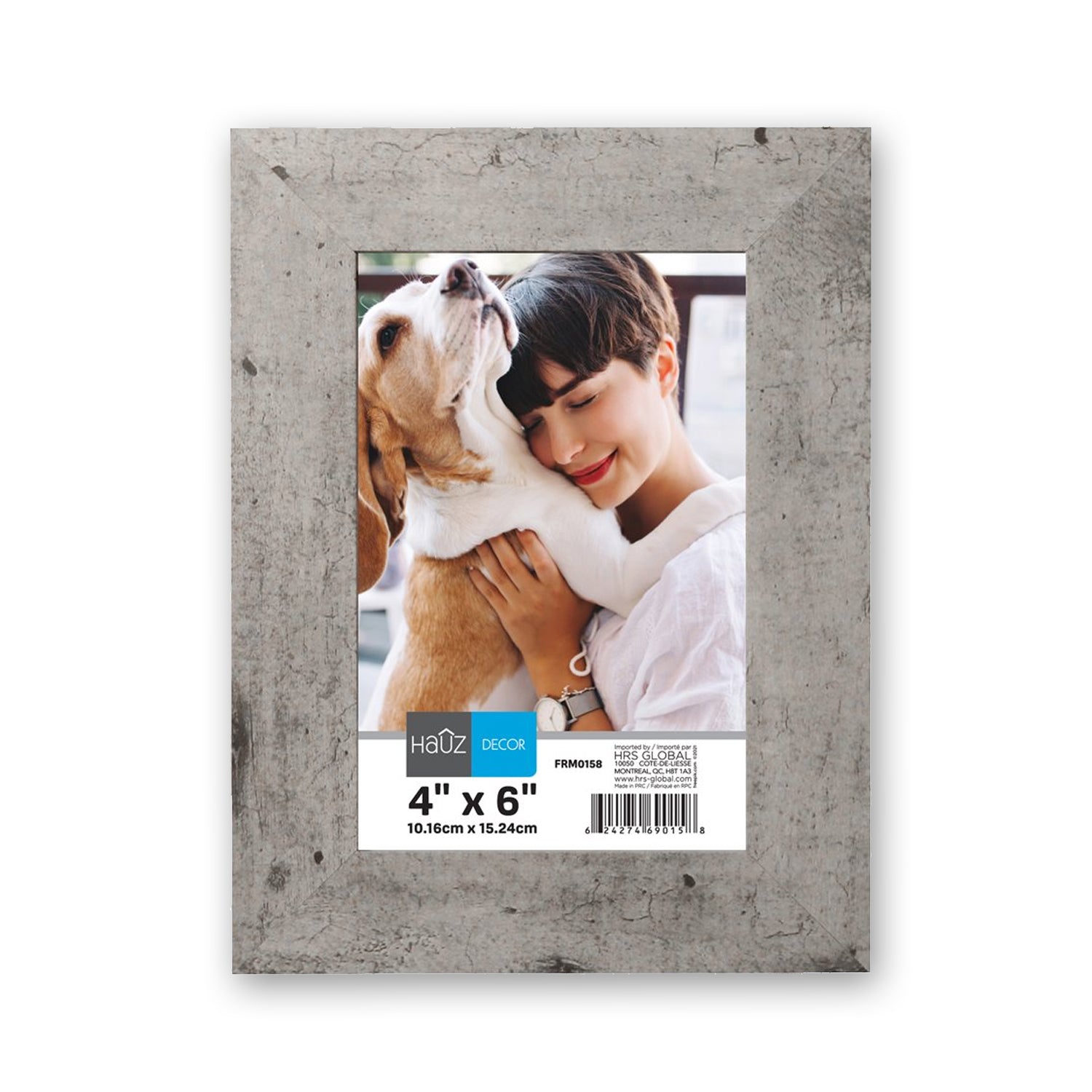 Hauz FRM0158 - 4x6 Cadre de Photo Texture Marbre Gris - Simple Boutique