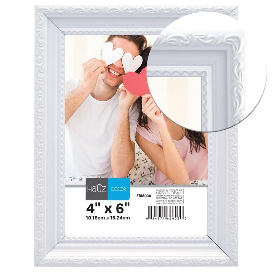Hauz FRM030 Cadre pour Photo 4X6'', Blanc - Simple Boutique