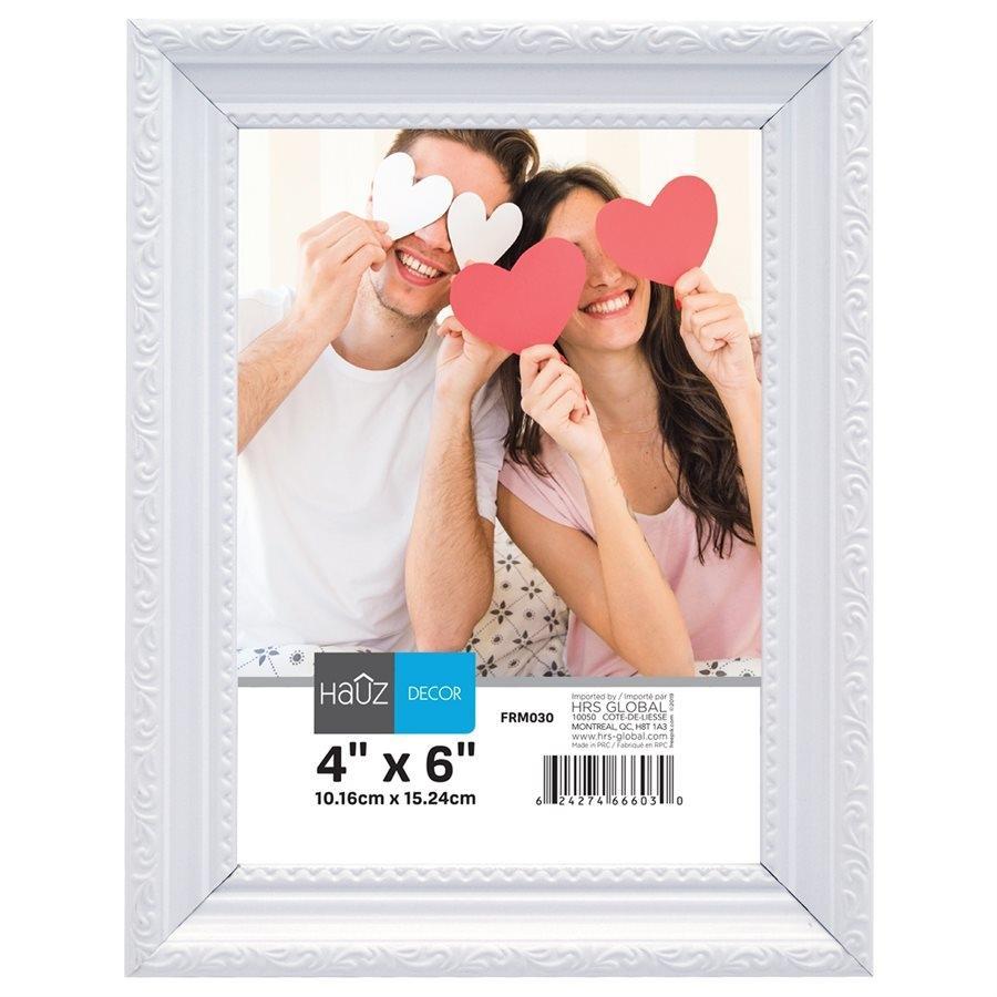 Hauz FRM030 Cadre pour Photo 4X6'', Blanc - Simple Boutique