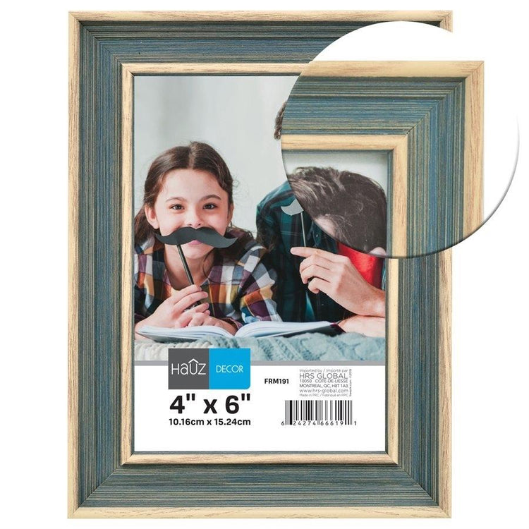Hauz FRM191 Cadre pour Photo 4X6'', Bleu - Simple Boutique