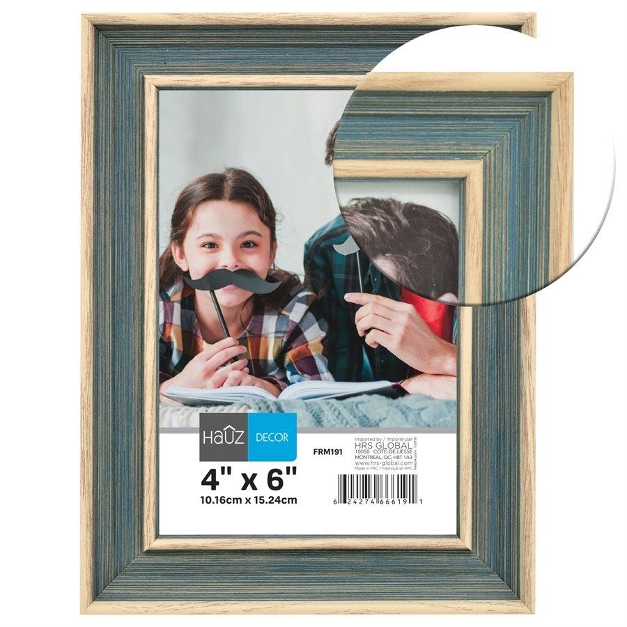 Hauz FRM191 Cadre pour Photo 4X6'', Bleu - Simple Boutique