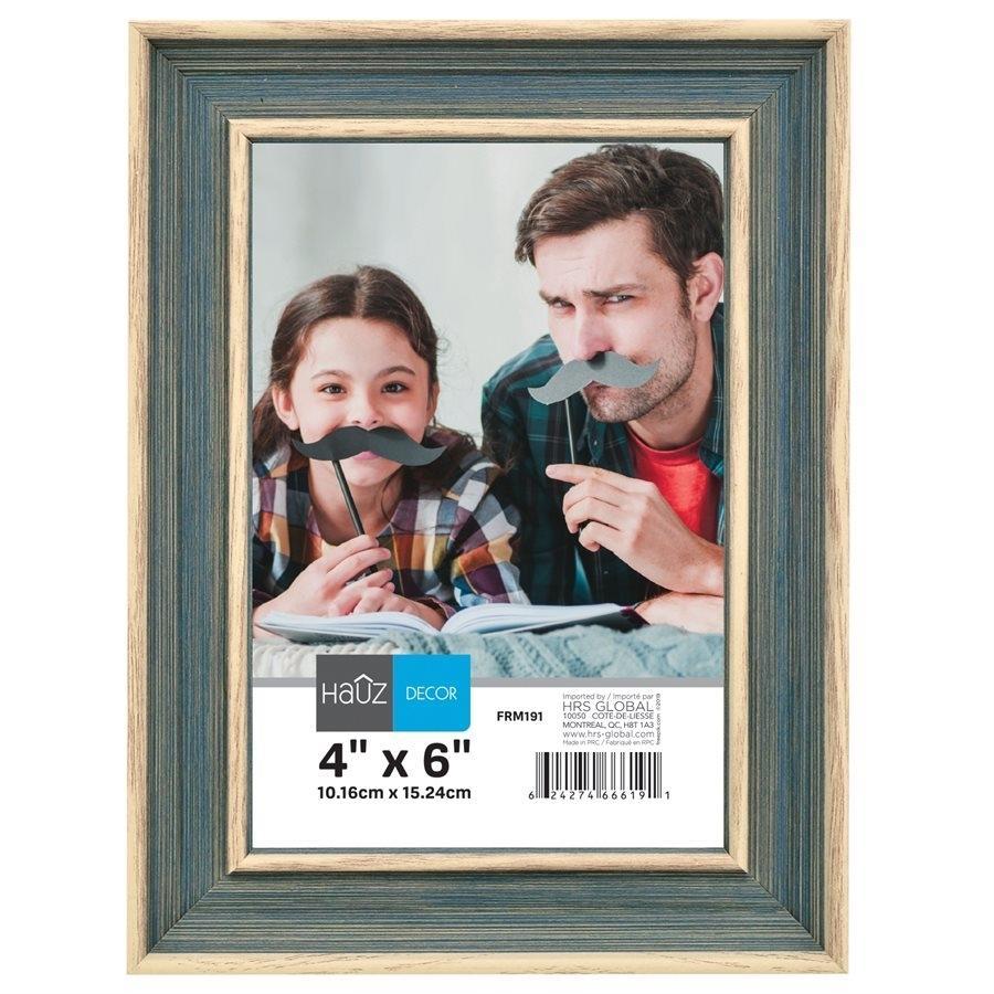 Hauz FRM191 Cadre pour Photo 4X6'', Bleu - Simple Boutique