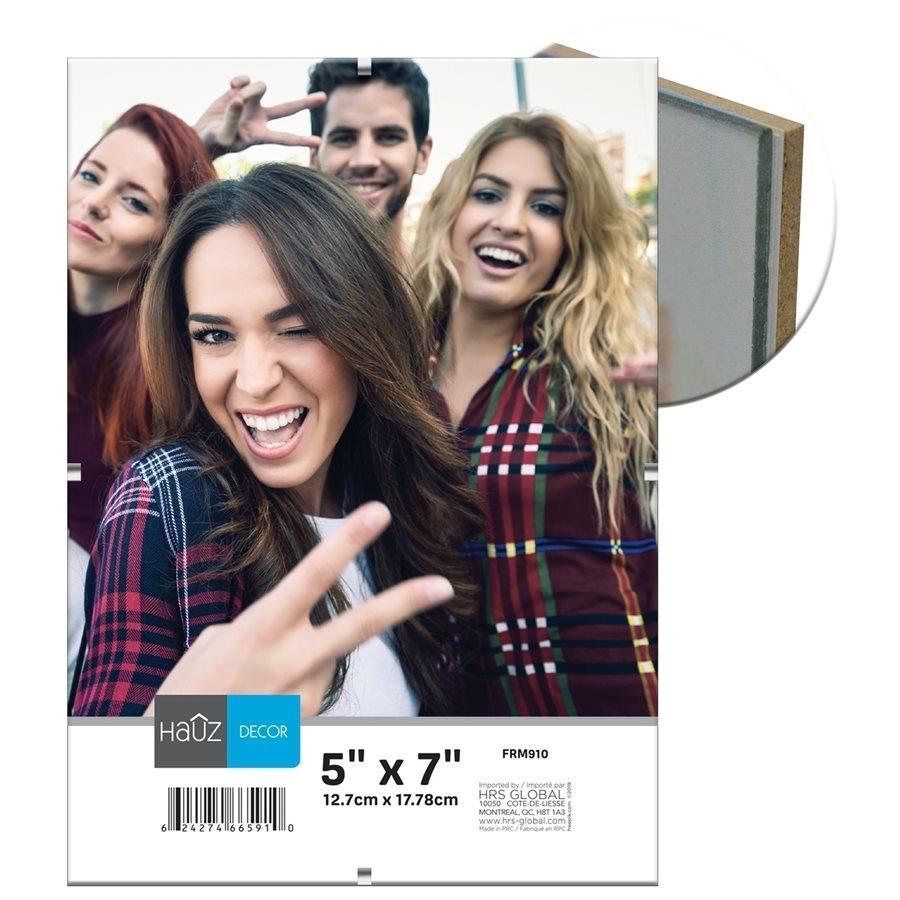Hauz FRM910 Cadre Clip pour Photo en Acrylique 5X7'', Transparent - Simple Boutique