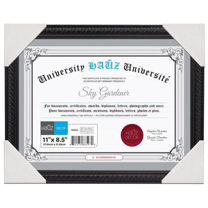 Hauz FRM972 Cadre pour Photo ou Document 8.5X11, Noir - Simple Boutique