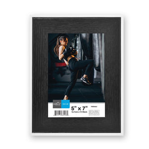 Hauz FRM9961 - 5x7 Cadre de Photo Noir Style Bois Avec Bordure Blanche - Simple Boutique